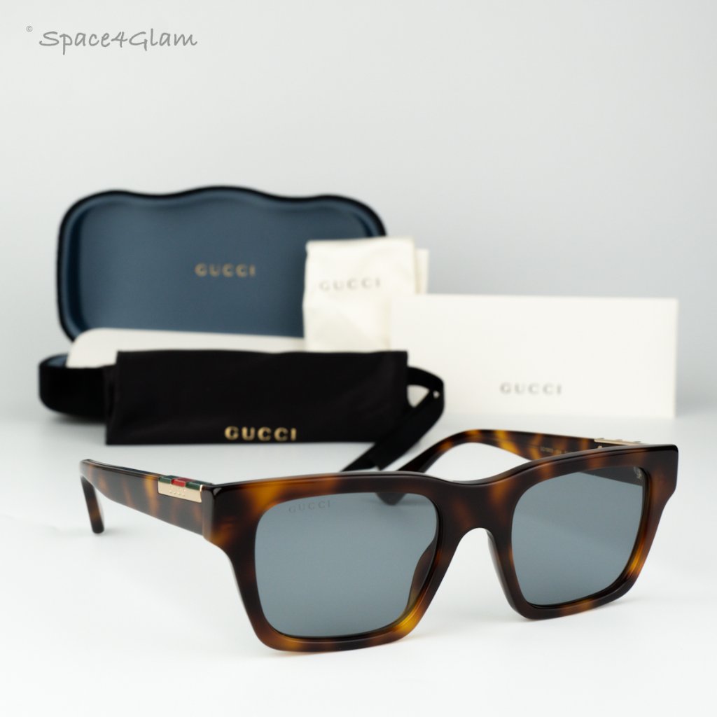 Gucci Men Sunglasses Havana Grey Square Gg1889s 004 Brand New
